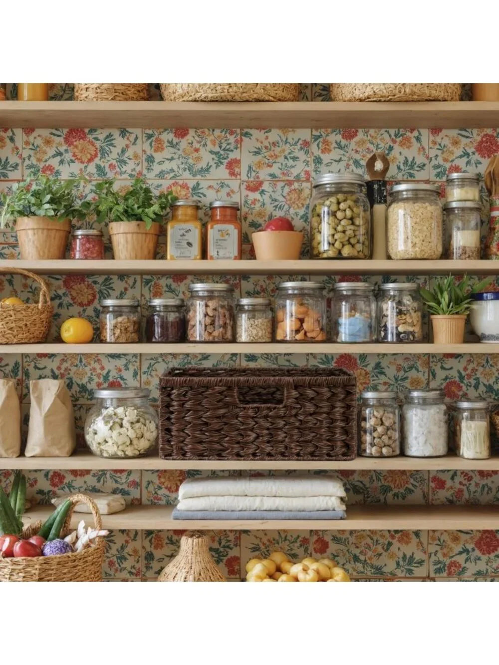 Stylish Waterproof Wicker Storage Baskets for Organizing Shelves & Pantry